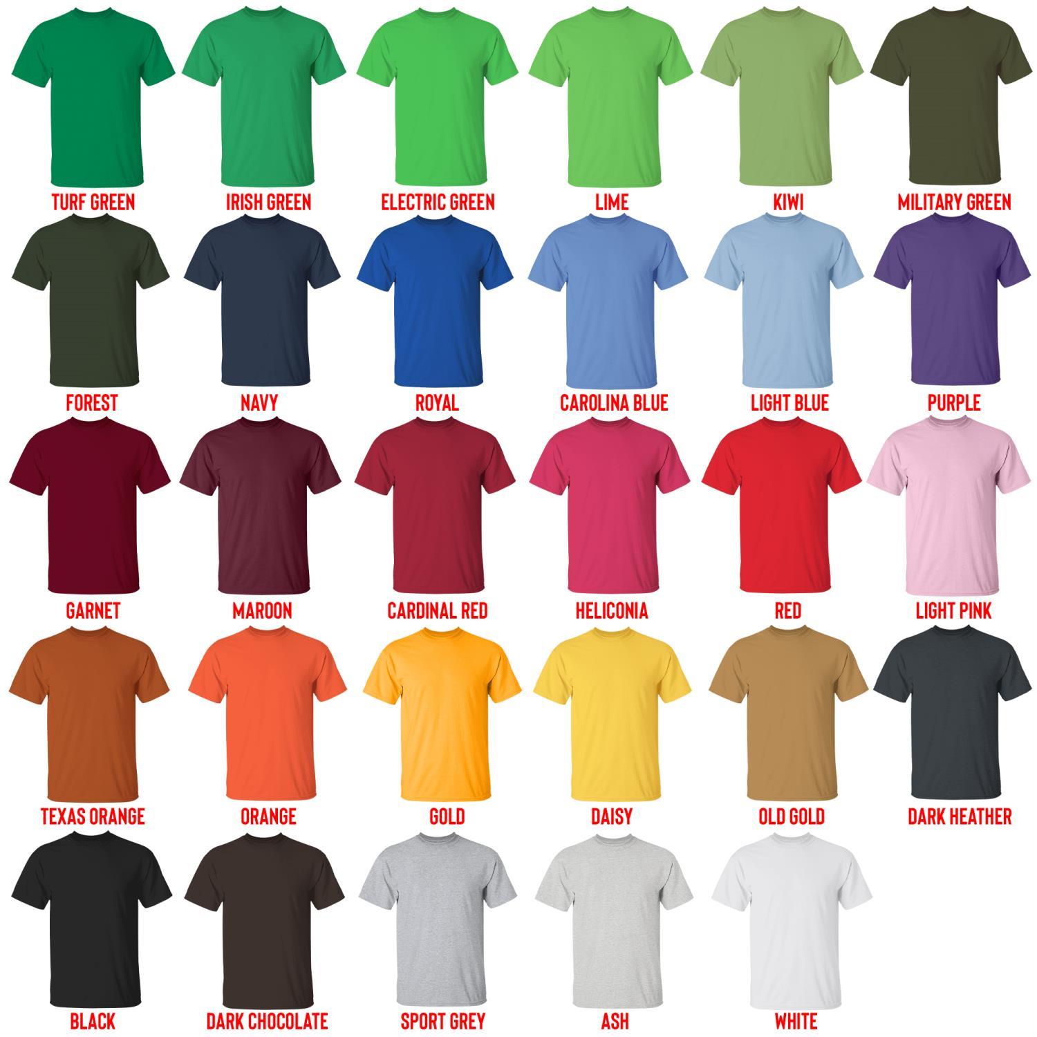 t shirt color chart - Zootopia Merch