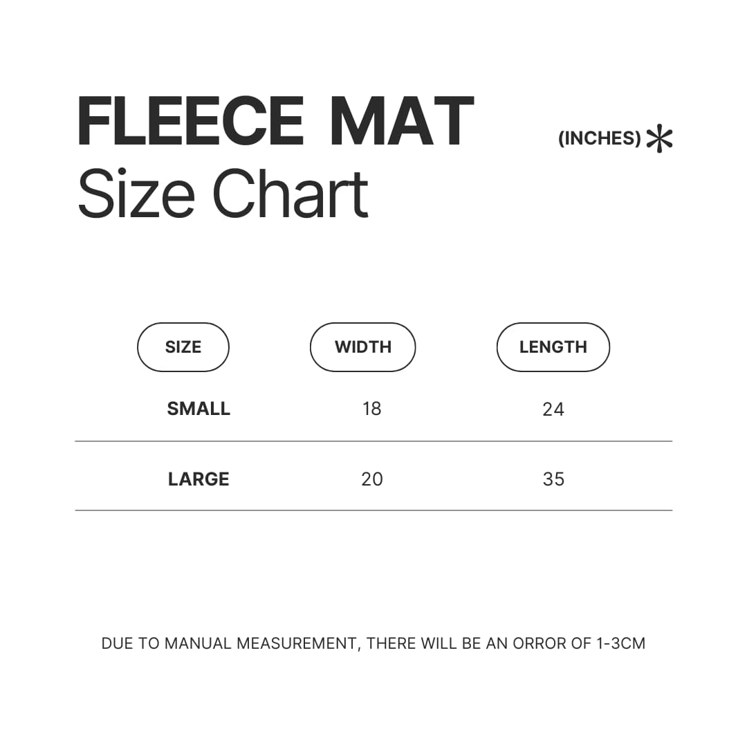 Fleece Mat Size Chart - Zootopia Merch