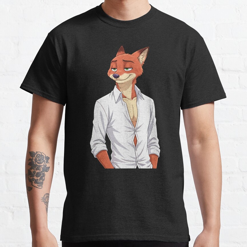 Nick Wilde Fox Zootopia Zootropolis Movie Furry Design T-Shirt - Image 5