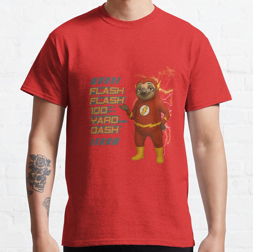 Flash Flash 100 Yard Dash Zootopia And The Flash Parody T-Shirt - Image 4
