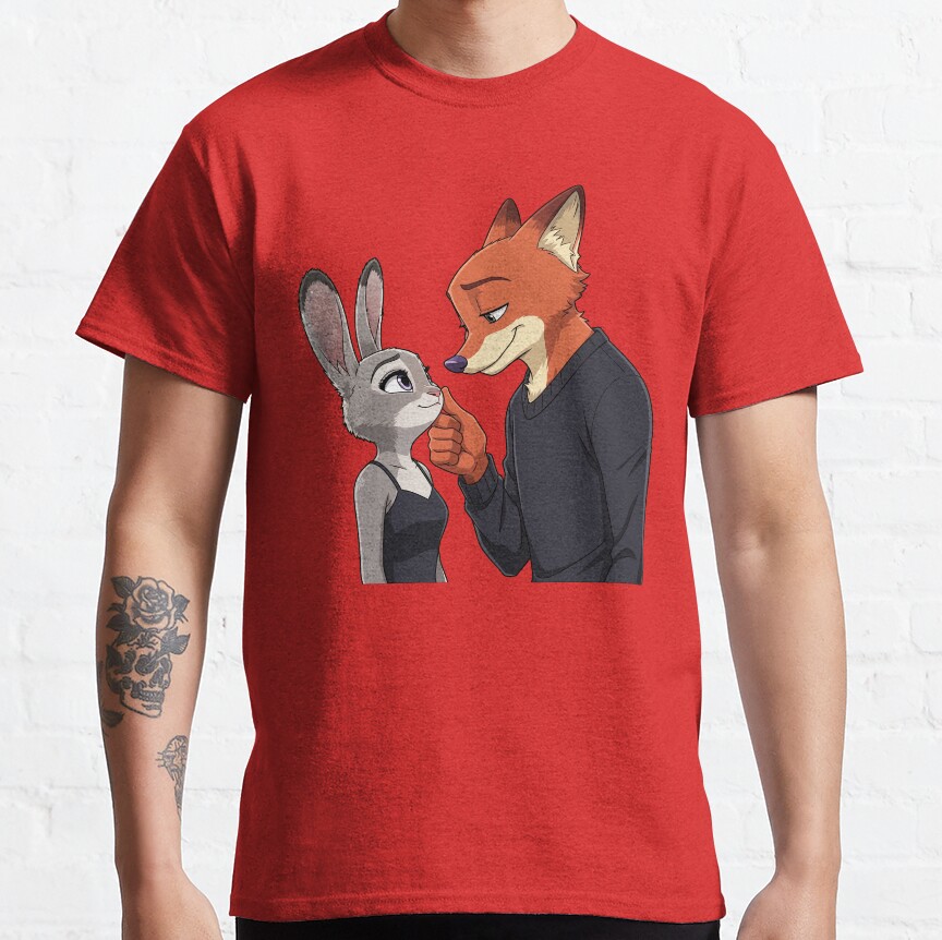 Nick Wilde And Judy Hopps Zootopia Zootropolis Movie Duo Design T-Shirt - Image 2
