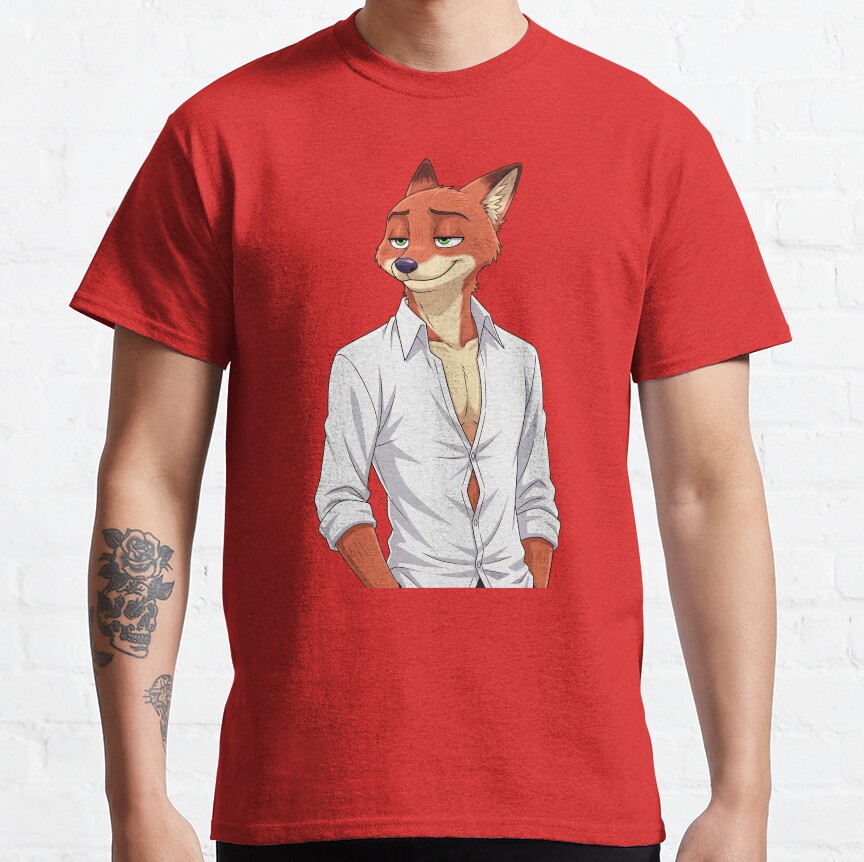 Nick Wilde Fox Zootopia Zootropolis Movie Furry Design T-Shirt - Image 6