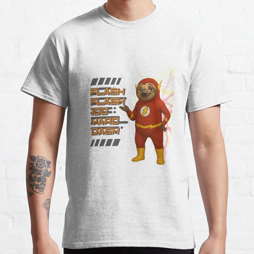 Flash Flash 100 Yard Dash Zootopia And The Flash Parody T-Shirt - Image 2