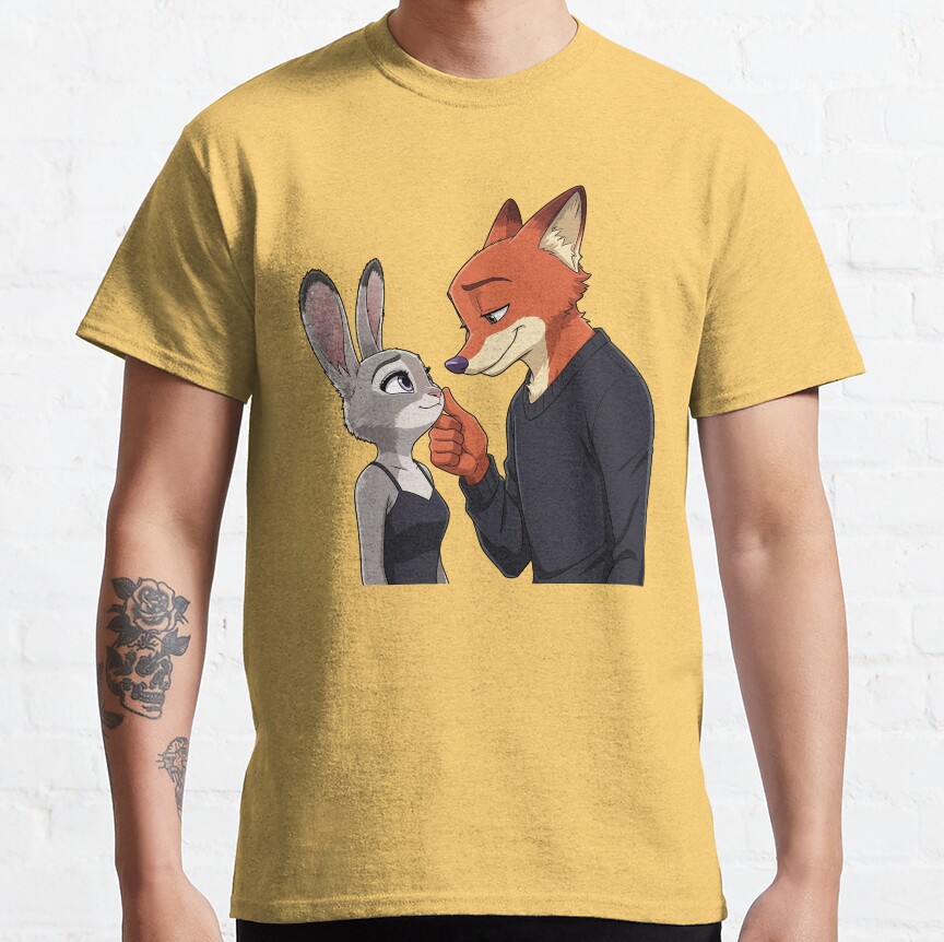 Nick Wilde And Judy Hopps Zootopia Zootropolis Movie Duo Design T-Shirt - Image 4