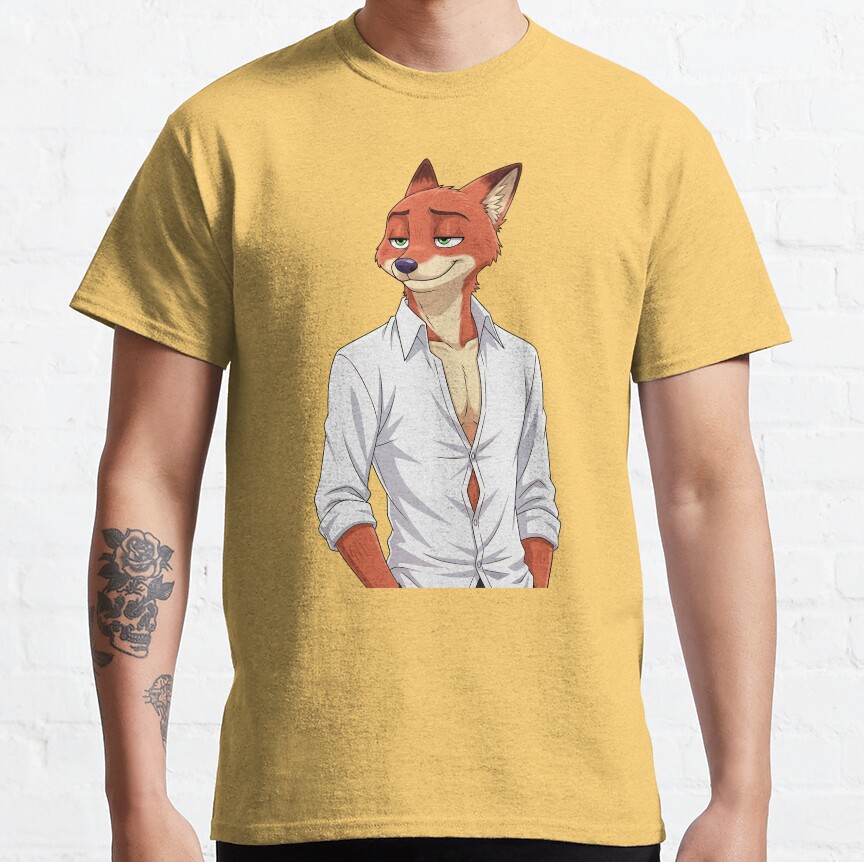 Nick Wilde Fox Zootopia Zootropolis Movie Furry Design T-Shirt - Image 4