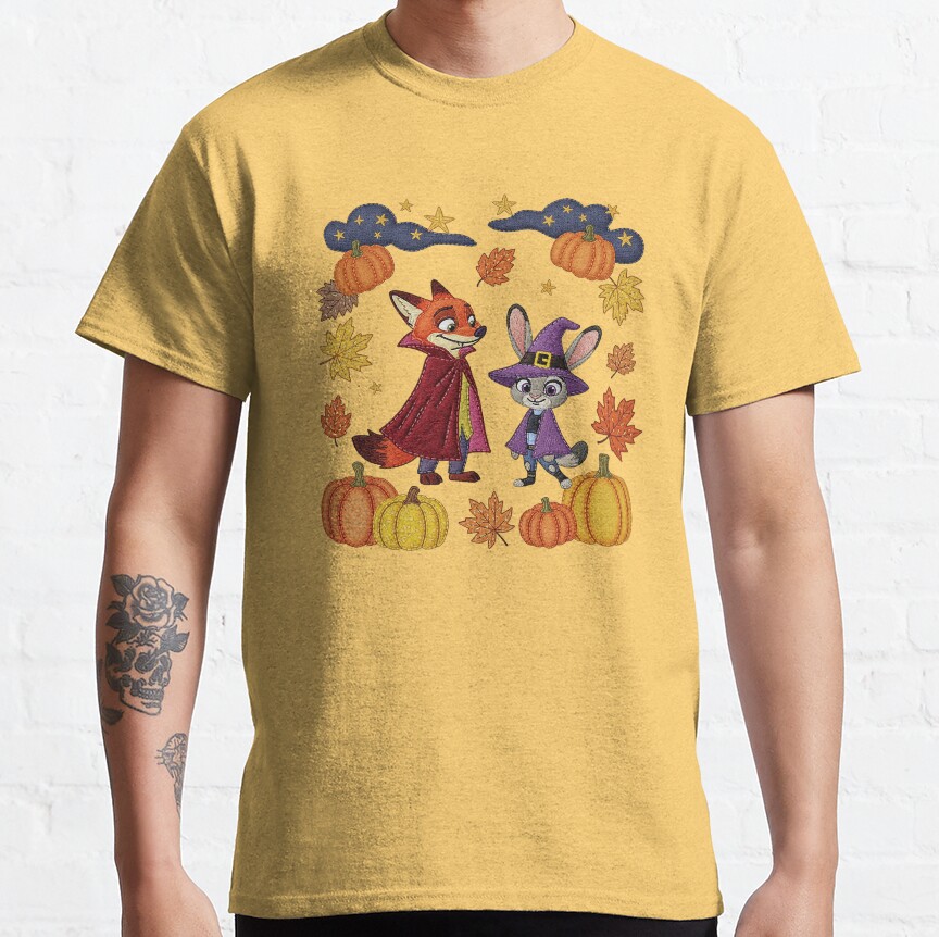 Nick And Judy Embroidery Halloween T-Shirt - Image 2