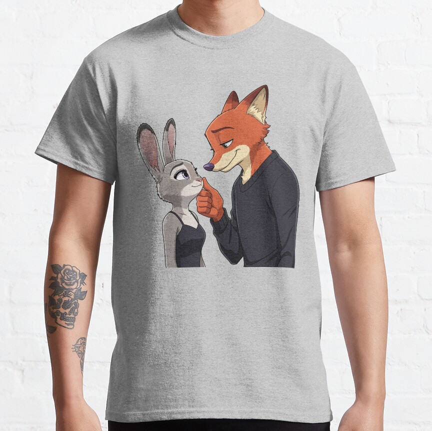 Nick Wilde And Judy Hopps Zootopia Zootropolis Movie Duo Design T-Shirt - Image 6