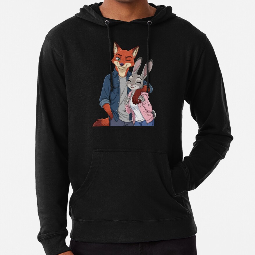 Nick And Judy Together Furry Relationship Artwork Hoodie - Image 5