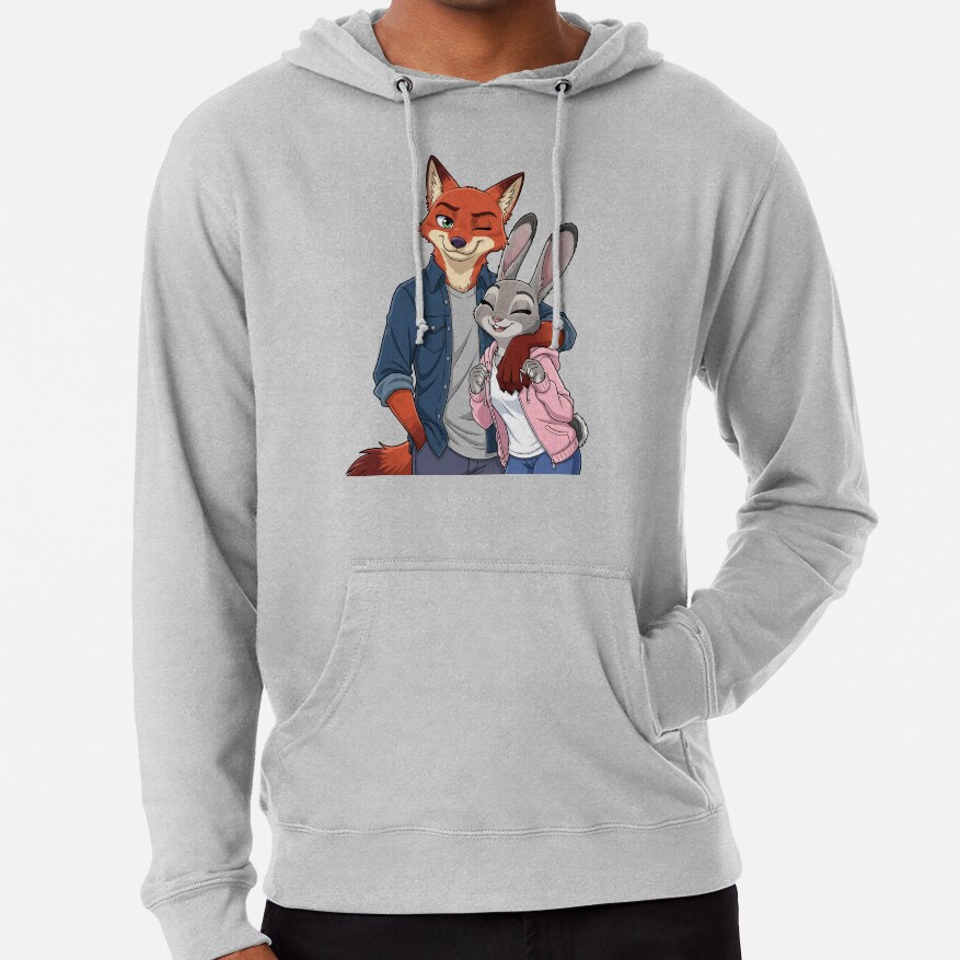 Nick And Judy Together Furry Relationship Artwork Hoodie - Image 4