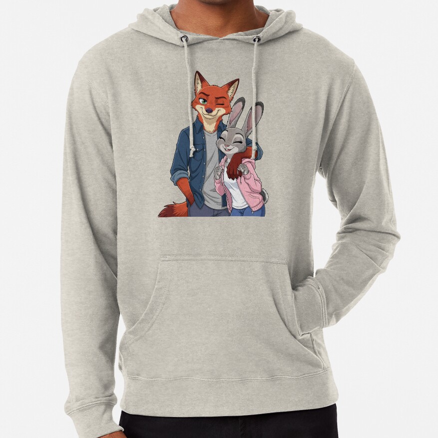 Nick And Judy Together Furry Relationship Artwork Hoodie - Image 2