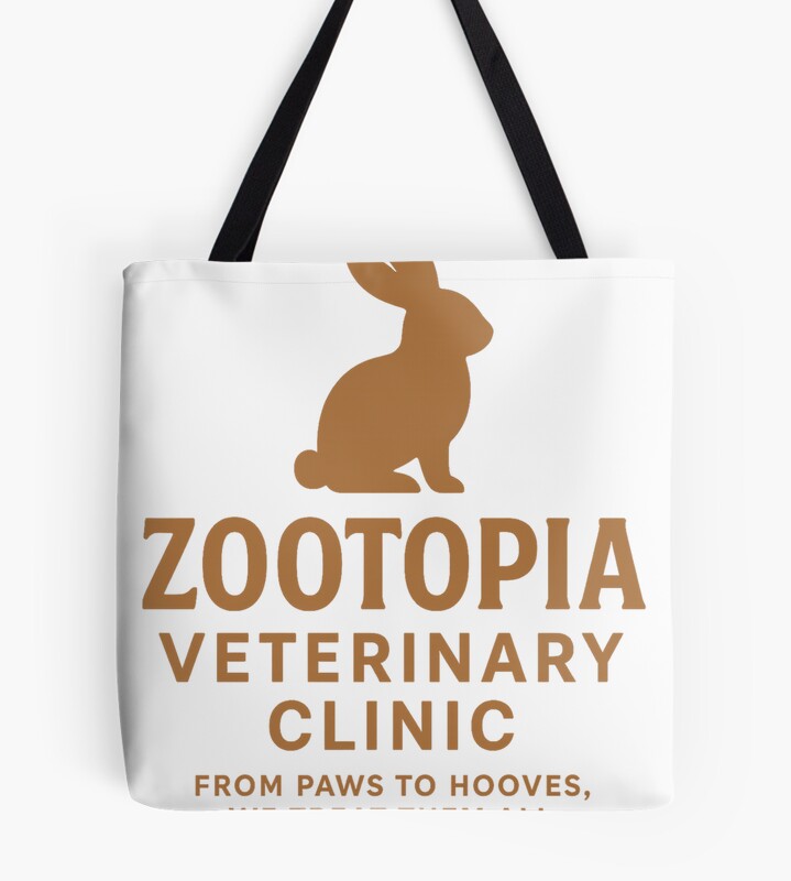 Zootopia Veterinary Clinic From Paws To Hooves Funny Disney Vet Parody Tote Bag