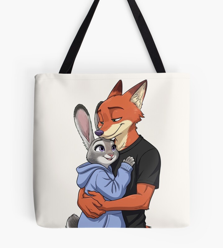 Zootopia Nick Wilde And Judy Hopps Fox And Bunny Furry Tote Bag
