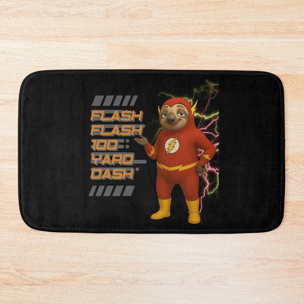 Flash Flash 100 Yard Dash Zootopia And The Flash Parody Bath Mat