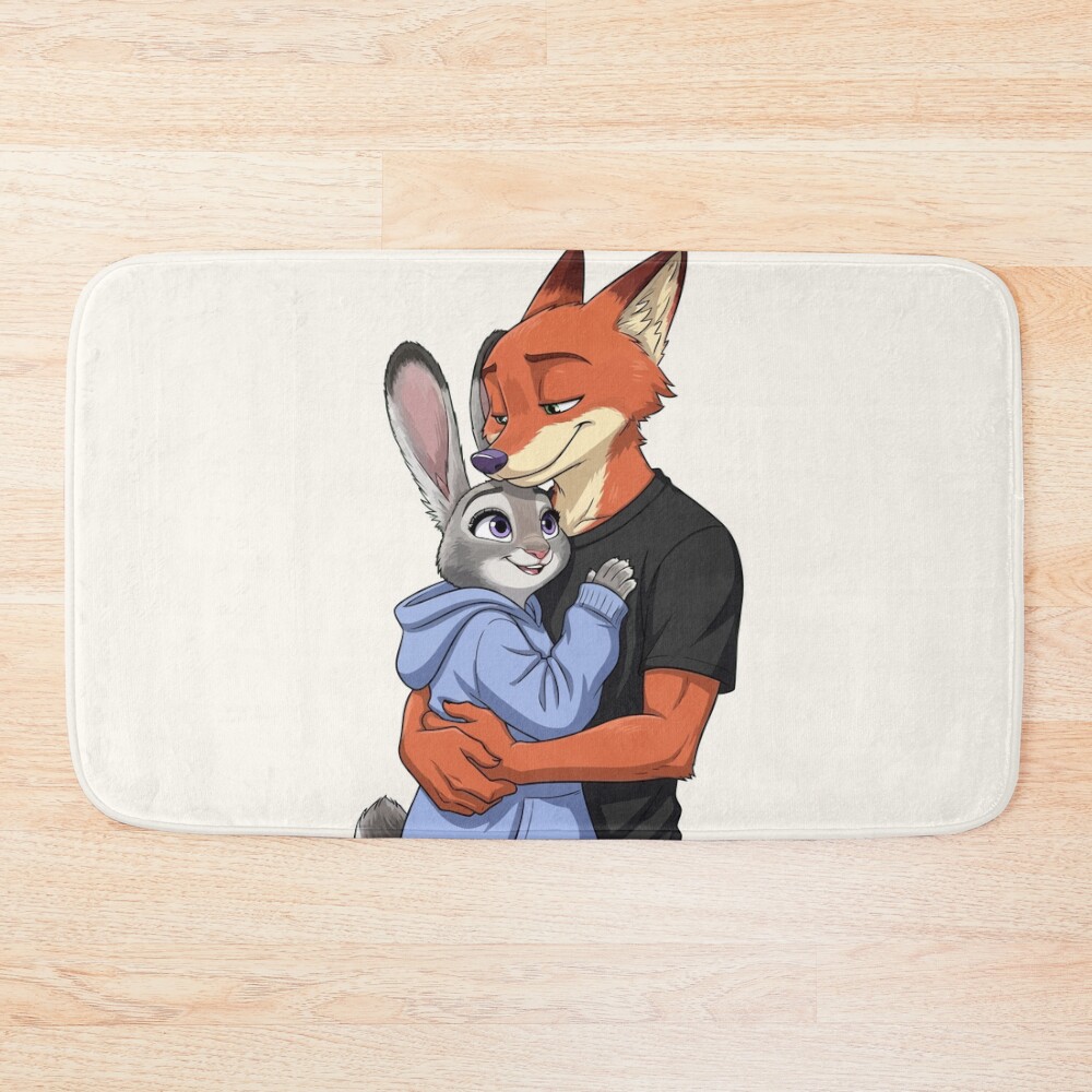 Zootopia Nick Wilde And Judy Hopps Fox And Bunny Furry Character Bath Mat