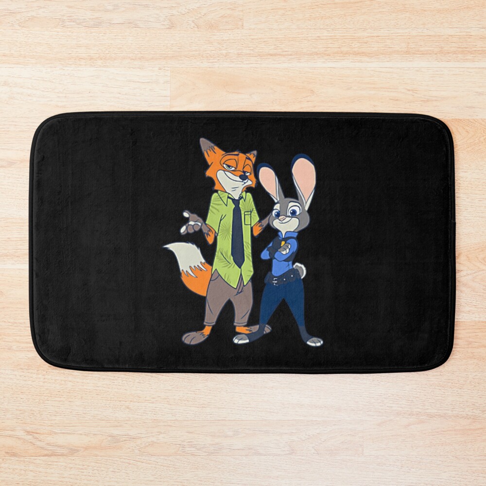 In Big Vintage Funny Friends City Animals Cartoon Bath Mat